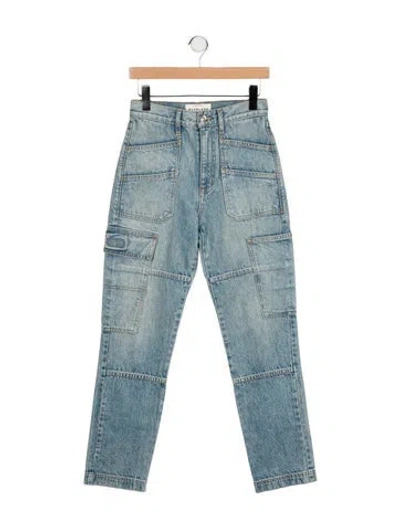 Pre-owned Slvrlake High-rise Straight Leg Jeans In Blue