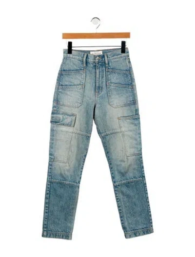 Pre-owned Slvrlake High-rise Straight Leg Jeans In Blue