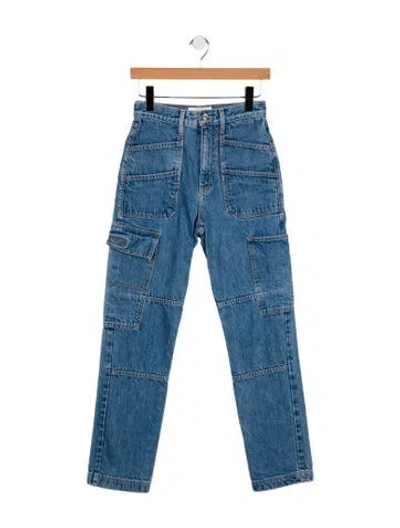 Pre-owned Slvrlake High-rise Straight Leg Jeans In Blue