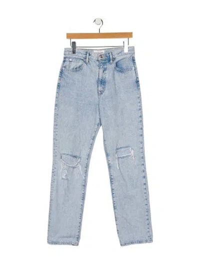 Pre-owned Slvrlake High-rise Straight Leg Jeans In Blue