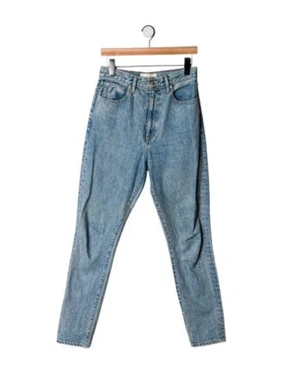 Pre-owned Slvrlake High-rise Straight Leg Jeans In Blue