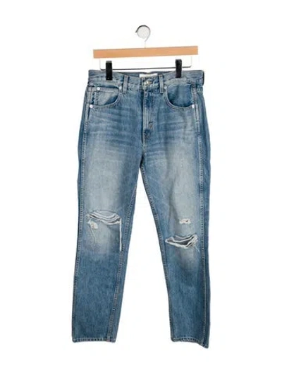 Pre-owned Slvrlake High-rise Straight Leg Jeans In Blue