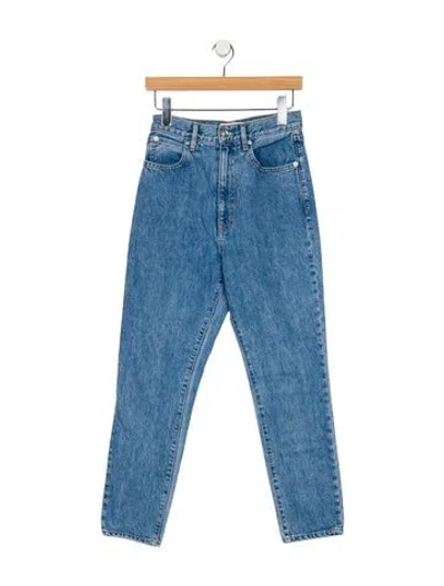 Pre-owned Slvrlake High-rise Straight Leg Jeans In Blue