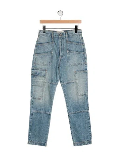 Pre-owned Slvrlake High-rise Straight Leg Jeans In Blue