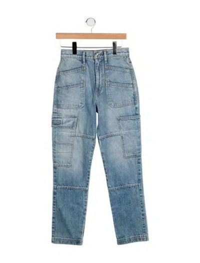 Pre-owned Slvrlake High-rise Straight Leg Jeans In Blue