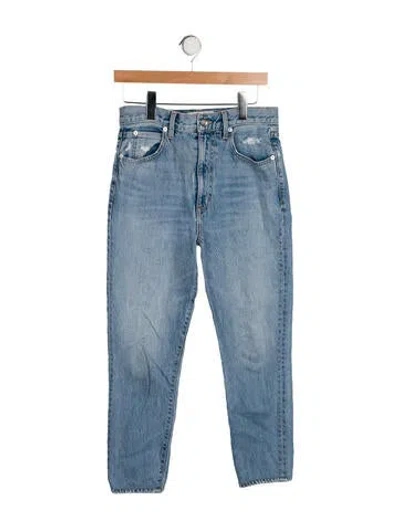 Pre-owned Slvrlake High-rise Straight Leg Jeans In Blue