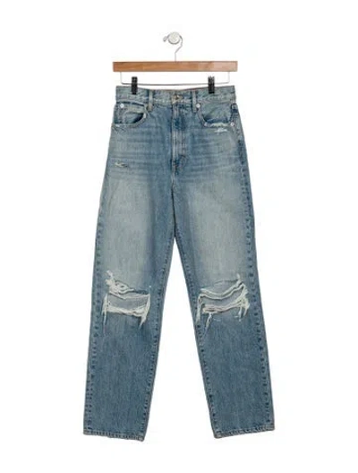 Pre-owned Slvrlake High-rise Straight Leg Jeans In Blue