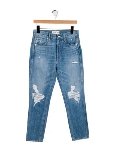 Pre-owned Slvrlake High-rise Straight Leg Jeans In Blue