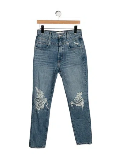 Pre-owned Slvrlake High-rise Straight Leg Jeans In Blue
