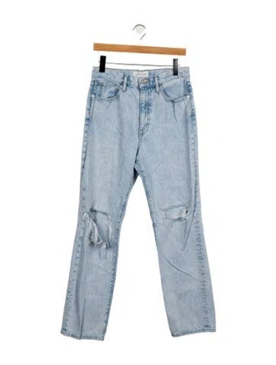 Pre-owned Slvrlake High-rise Straight Leg Jeans In Blue