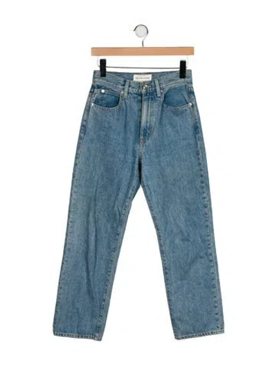 Pre-owned Slvrlake High-rise Straight Leg Jeans In Blue