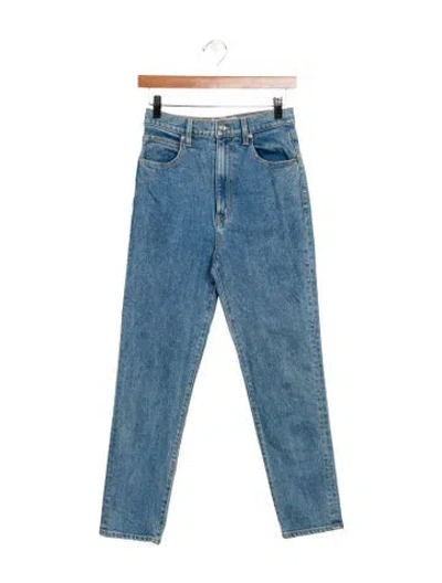 Pre-owned Slvrlake High-rise Straight Leg Jeans In Blue