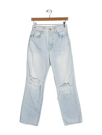 Pre-owned Slvrlake High-rise Straight Leg Jeans In Blue