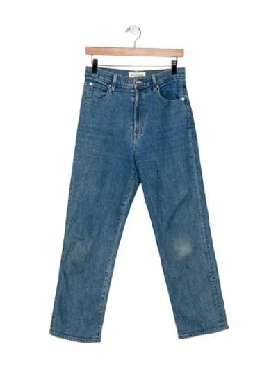 Pre-owned Slvrlake High-rise Straight Leg Jeans In Blue