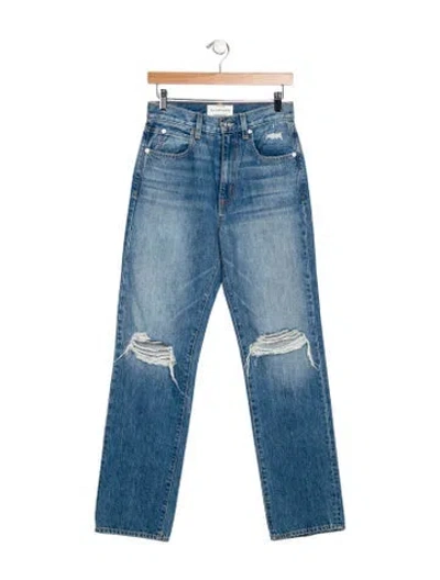 Pre-owned Slvrlake High-rise Straight Leg Jeans In Blue