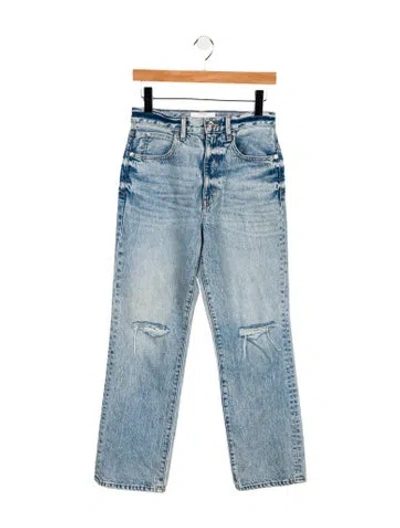 Pre-owned Slvrlake High-rise Straight Leg Jeans In Blue
