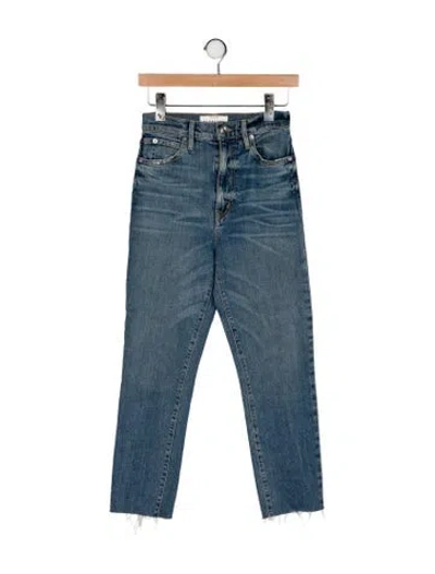 Pre-owned Slvrlake High-rise Straight Leg Jeans In Blue