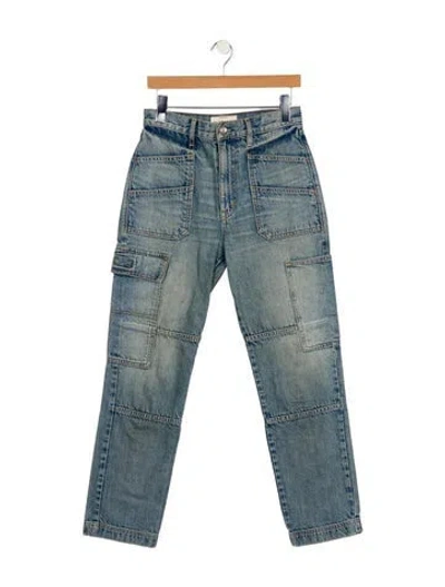 Pre-owned Slvrlake High-rise Straight Leg Jeans In Blue