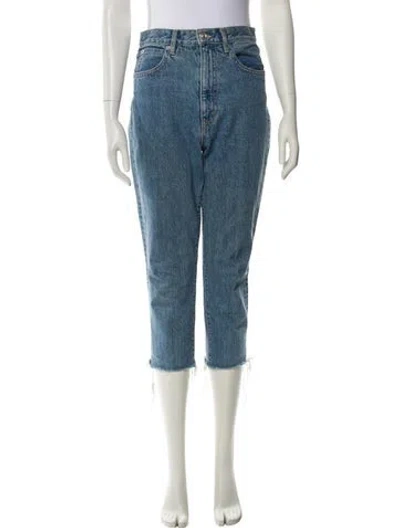 Pre-owned Slvrlake High-rise Straight Leg Jeans In Blue