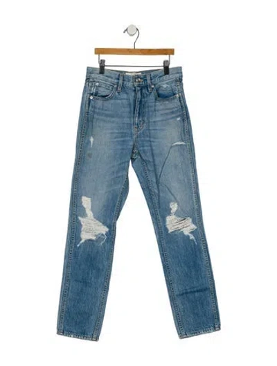 Pre-owned Slvrlake High-rise Straight Leg Jeans In Blue