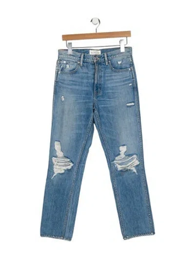 Pre-owned Slvrlake High-rise Straight Leg Jeans In Blue