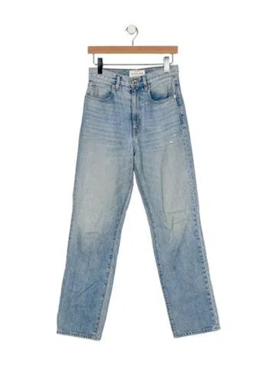 Pre-owned Slvrlake High-rise Straight Leg Jeans In Blue