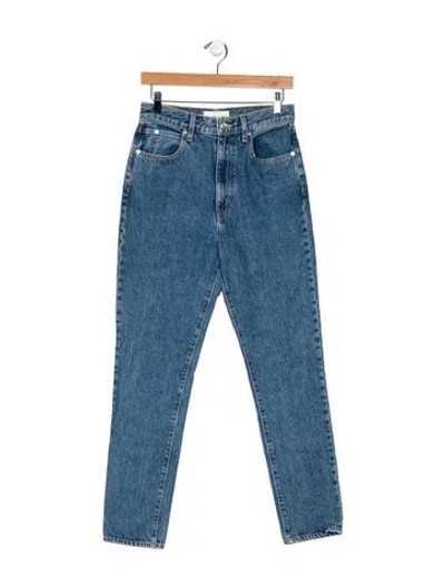 Pre-owned Slvrlake High-rise Straight Leg Jeans In Blue