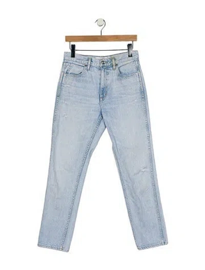 Pre-owned Slvrlake High-rise Straight Leg Jeans In Blue
