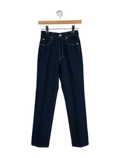 Pre-owned Slvrlake High-rise Straight Leg Jeans In Blue