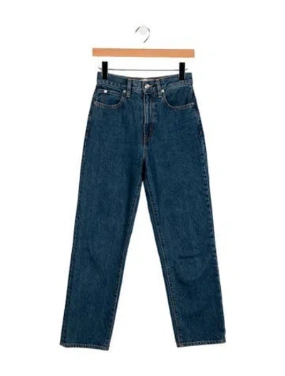Pre-owned Slvrlake High-rise Straight Leg Jeans In Blue
