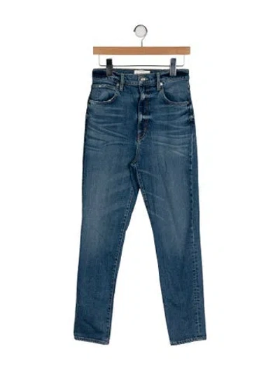 Pre-owned Slvrlake High-rise Straight Leg Jeans In Blue