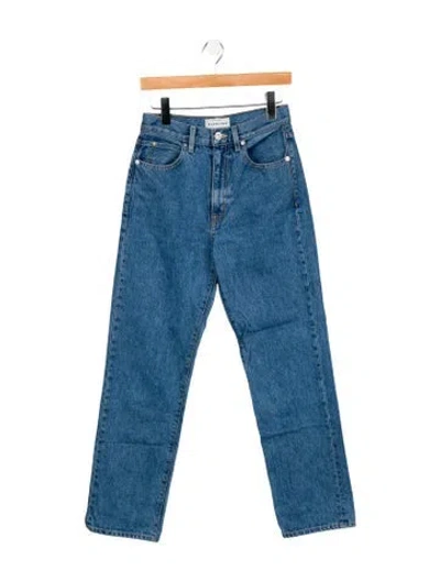 Pre-owned Slvrlake High-rise Straight Leg Jeans In Blue