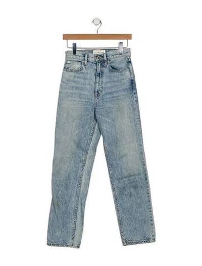 Pre-owned Slvrlake High-rise Straight Leg Jeans In Blue