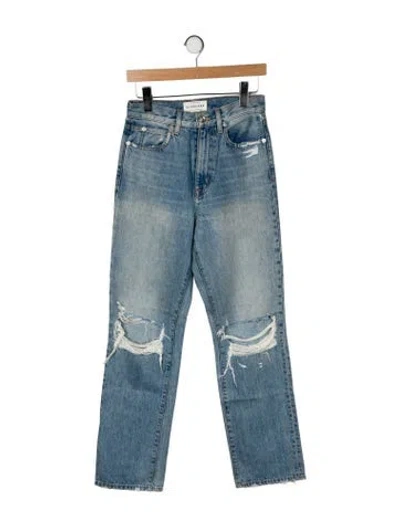 Pre-owned Slvrlake High-rise Straight Leg Jeans In Blue