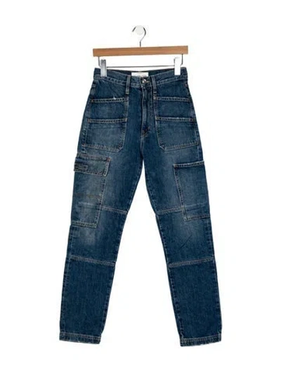 Pre-owned Slvrlake High-rise Straight Leg Jeans In Blue