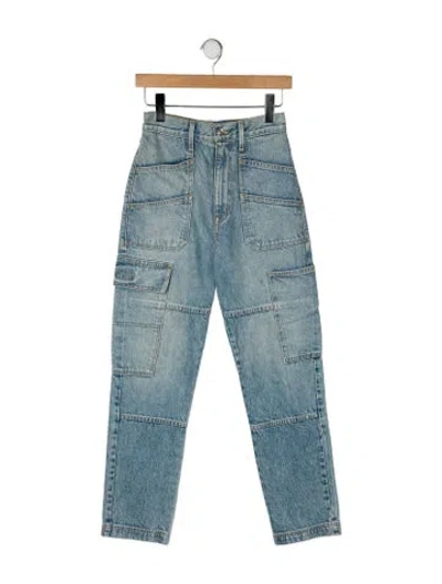 Pre-owned Slvrlake High-rise Straight Leg Jeans In Blue