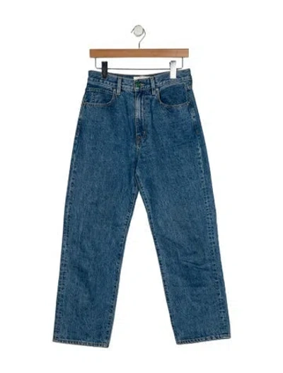 Pre-owned Slvrlake High-rise Straight Leg Jeans In Blue