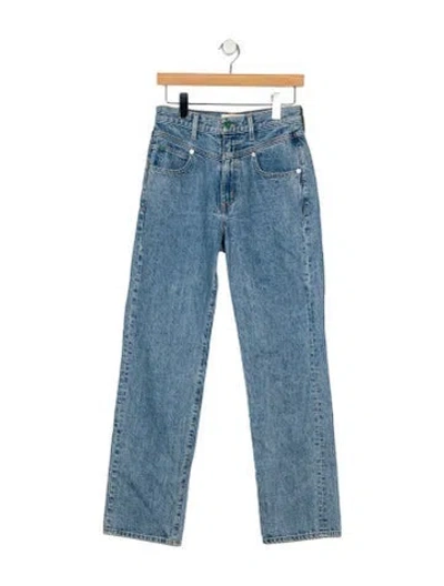 Pre-owned Slvrlake High-rise Straight Leg Jeans In Blue