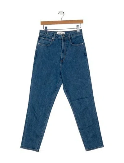 Pre-owned Slvrlake High-rise Straight Leg Jeans In Blue