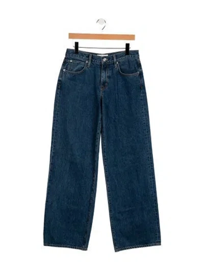 Pre-owned Slvrlake High-rise Straight Leg Jeans In Blue