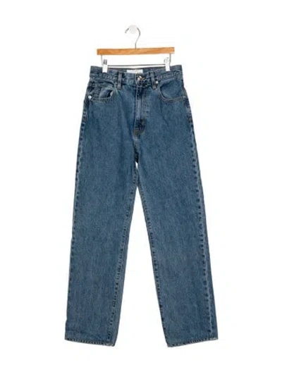Pre-owned Slvrlake High-rise Straight Leg Jeans In Blue