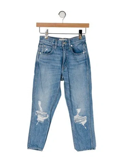 Pre-owned Slvrlake High-rise Straight Leg Jeans In Blue