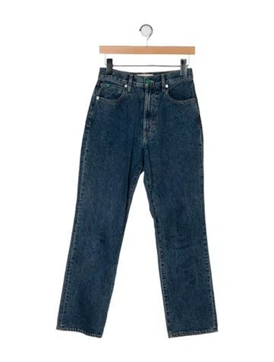 Pre-owned Slvrlake High-rise Straight Leg Jeans In Blue