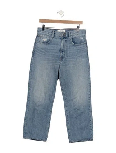 Pre-owned Slvrlake High-rise Straight Leg Jeans In Blue