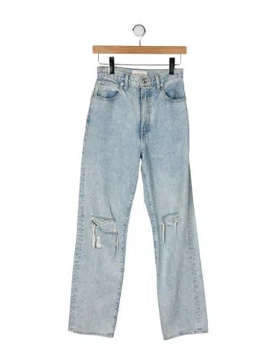 Pre-owned Slvrlake High-rise Straight Leg Jeans In Blue