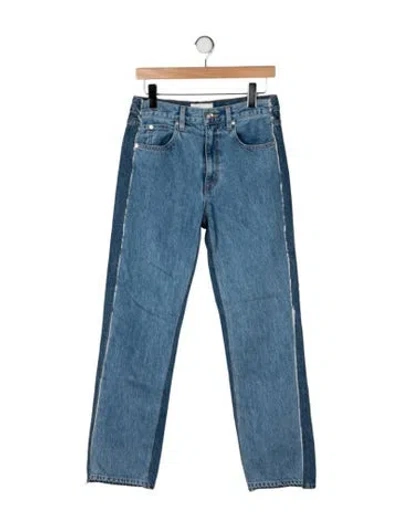 Pre-owned Slvrlake High-rise Straight Leg Jeans In Blue