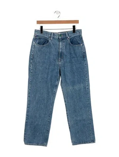 Pre-owned Slvrlake High-rise Straight Leg Jeans In Blue