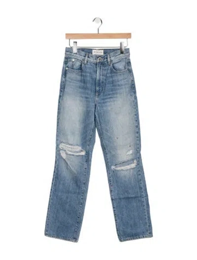 Pre-owned Slvrlake High-rise Straight Leg Jeans In Blue