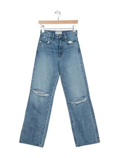 Pre-owned Slvrlake High-rise Straight Leg Jeans In Blue