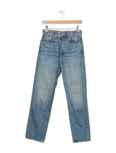 Pre-owned Slvrlake High-rise Straight Leg Jeans In Blue